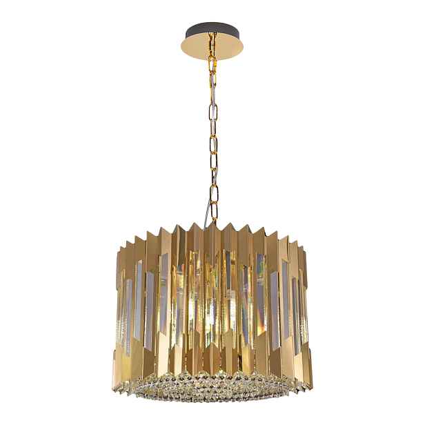Zlatý glamour křišťálový lustr kulatý 42 cm do obývacího pokoje ložnice Milagro