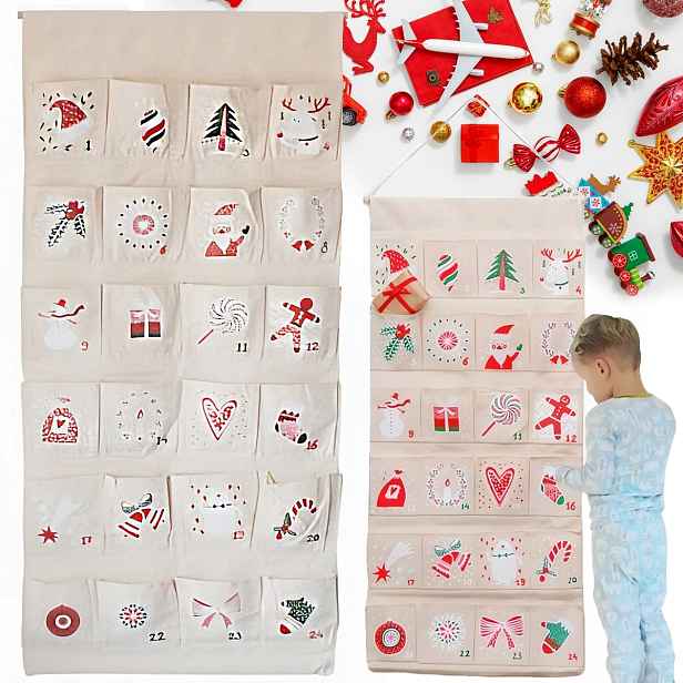 Diy Vánoční Adventní Kalendář Pro Děti K Zavěšení Na Dveře 24 Dní Dárková Sada