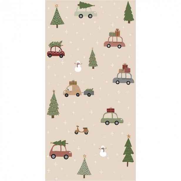 IB Laursen Servírovací ubrousky CARS AND CHRISTMAS TREES 40x40 cm, 16 ks
