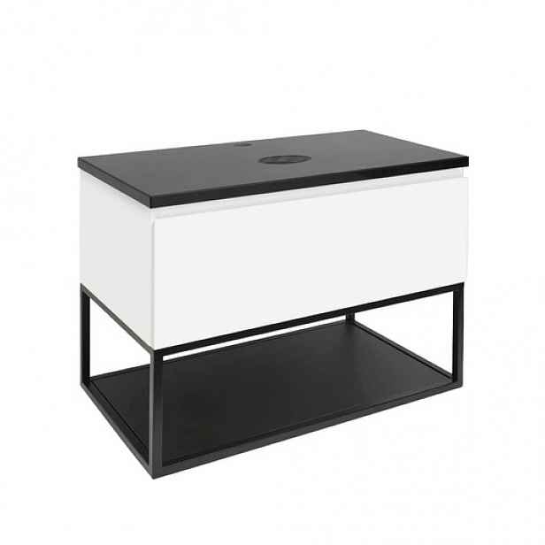 Koupelnová skříňka s krycí deskou SAT B-Way 59x50x45 cm bílá lesk BWAY60WZF