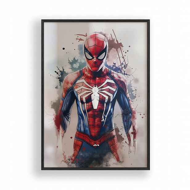 Plakát Spider Man avengers Obraz Rámeček Dřevěný Černý 30x42 cm