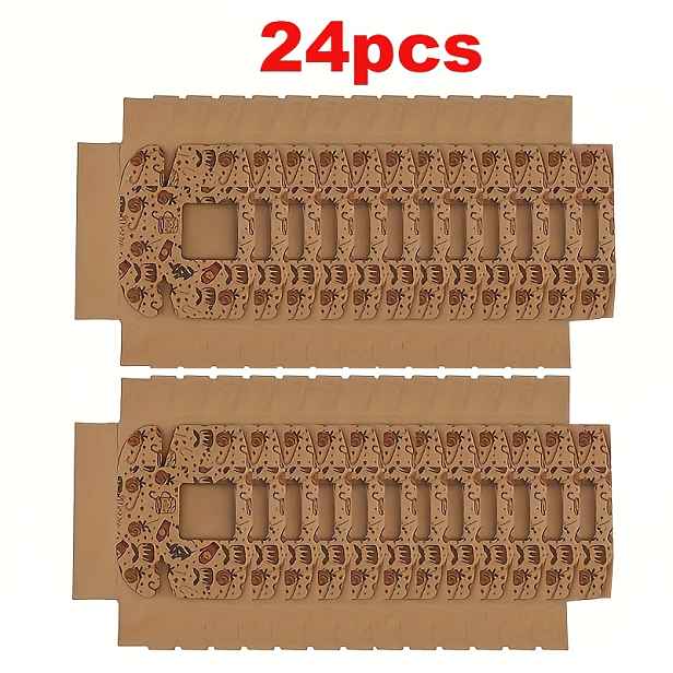 TEMU Dárek pro Ni/Něj 12/24ks Vánoční Mini Hnědé Papírové Dárkové Krabičky, Vánoční Párty Dekorace, Potisk s Vánočními Prvky Lízátko a Rukavice,
