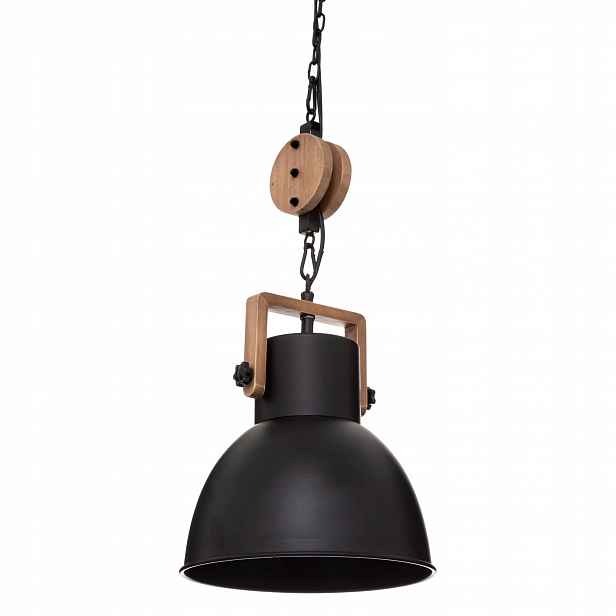 Závěsná Kovová Lampa Ø 23 CM Černá Délka Kabelu 80 CM Závit E27