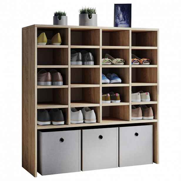 Regál na Boty Hinsol Xl Š: 92cm Dub sonoma