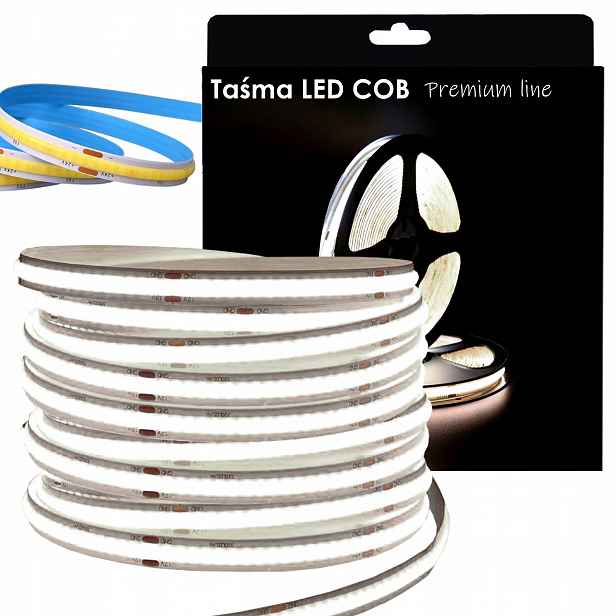 Led pásek Cob Premium 5 m 320 LED/m 6000K Bílý Studený 875lm Extra Silná