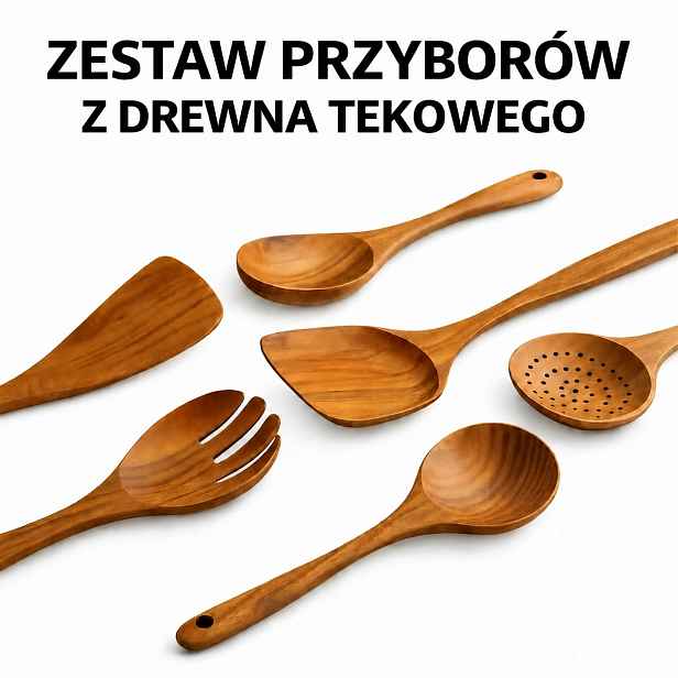 Sada kuchyňských doplňků z teakového dřeva Yamado