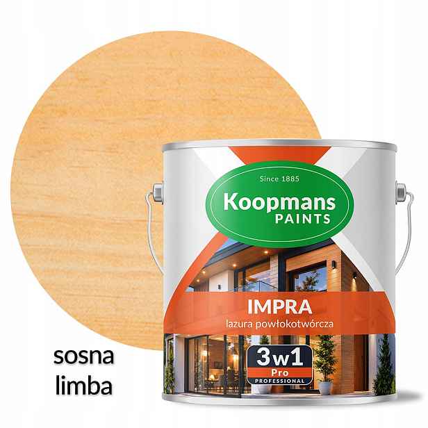 Koopmans Impra 3v1 Pro Lazura na fasádní dřevo 101 Borovice Limba 2,5L