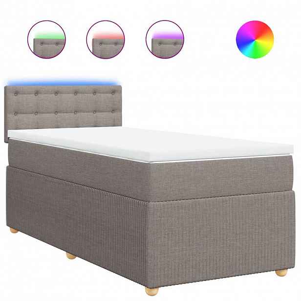 vidaXL Box spring postel s matrací taupe 90x190 cm textil