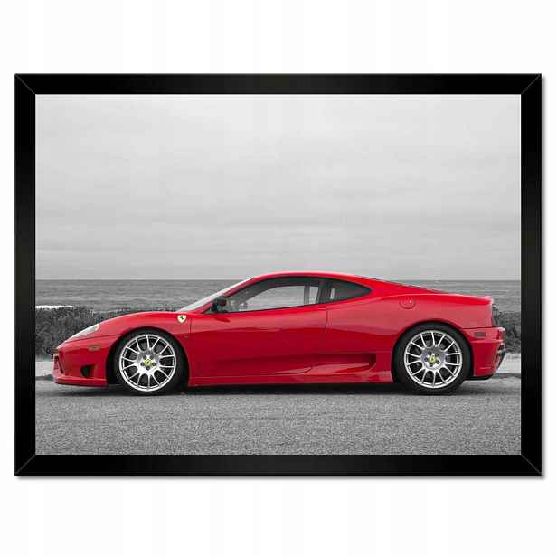 Plakáty v rámu 40x30 Červené ferrari na pláži