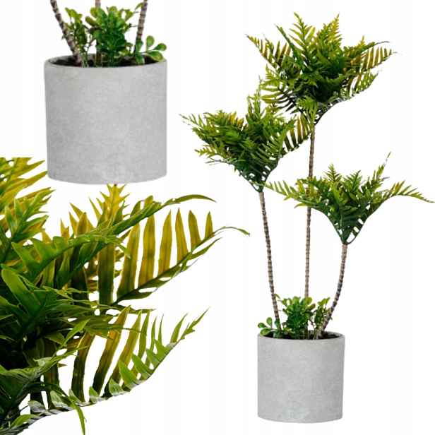 Palma Umělá 70 cm zelená rostlina květina v cementovém květináči stromek