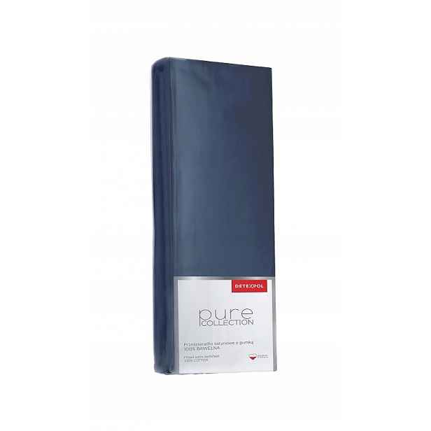 Prostěradlo satén pure s gumičkou 180x200 denim