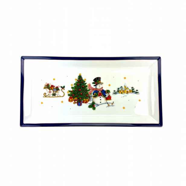Tichá noční miska obdélníková 36x18 cm modrá Bogucice