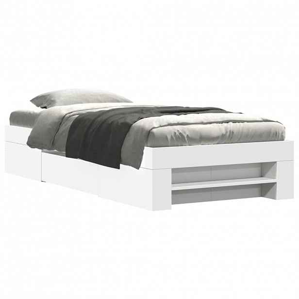 vidaXL Rám postele bílý 75 x 190 cm kompozitní dřevo