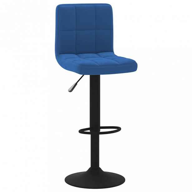 Barová židle samet / kov Modrá