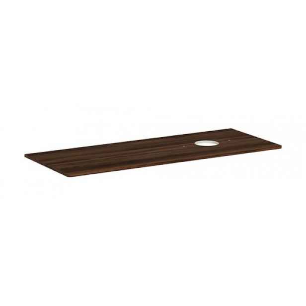 Deska pod umyvadlo Hansgrohe Xelu Q 136x1,6x55 cm tmavý ořech 54117630