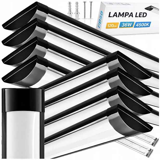 Led lampa 36W 120 cm Stropní nástěnné svítidlo do garáže, 8x panel