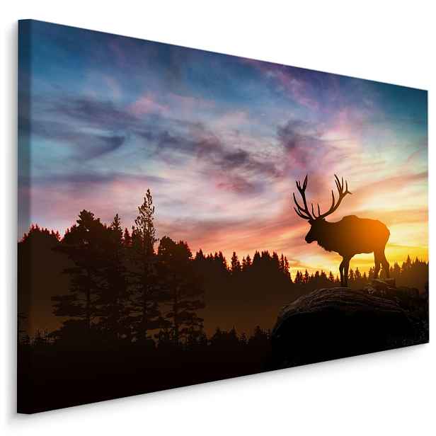 Plátno Jelen Při Západu Slunce Varianta: 40x30