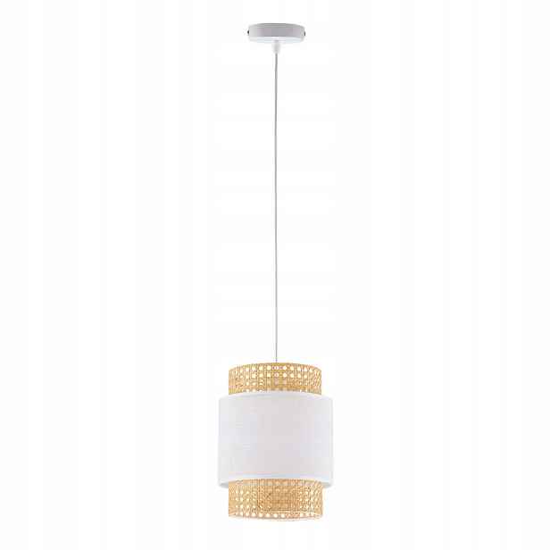 TK-Lighting Závěsná lampa Boho Bílá Kov/Rattan E27 15W IP20