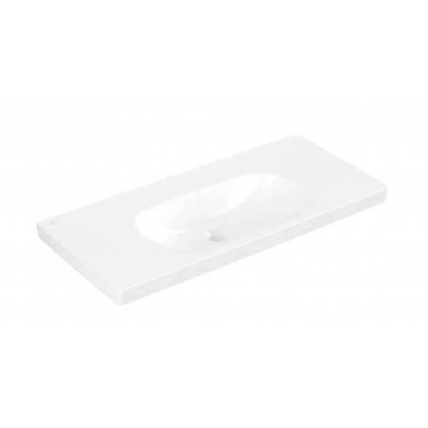 Villeroy & Boch Skyla - Umyvadlo 100x46 cm, bez přepadu, bez otvoru pro baterii, CeramicPlus, Stone White 5A51A3RW