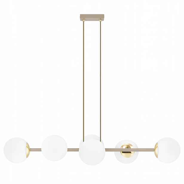 Závěsná stropní lampa skleněné koule 6xE27 Zlatá béžová Glamour moderní