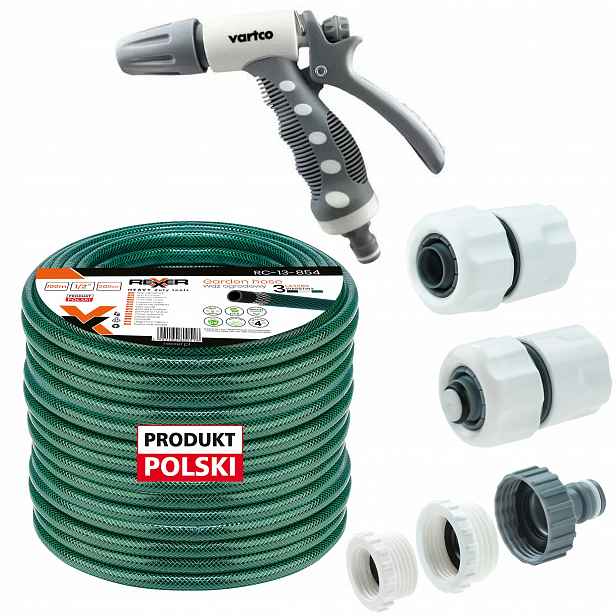 3-VRSTVÁ Hadice 1/2" 100M 20 Bar spojky postřikovací pistole