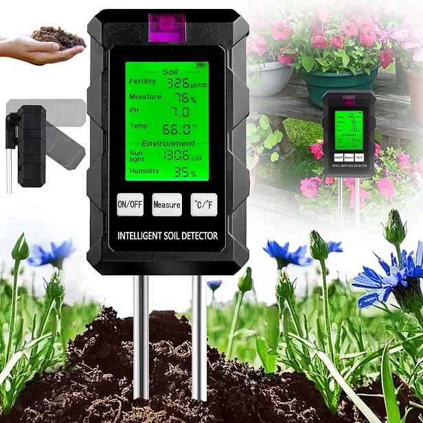Kyselinoměr Půdy Tester Zeminy Ph Měřič Teploty Vlhkost 6V1