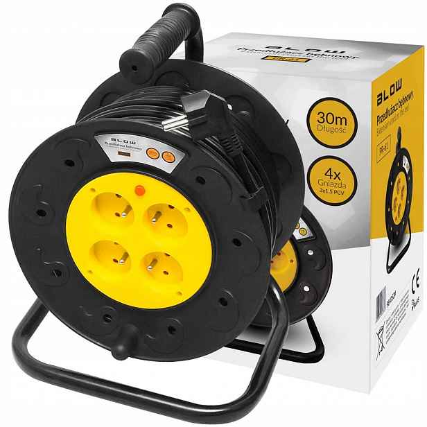 Blow Prodlužovací Kabel síťový PR-61 30M s uzemněním Buben Pvc