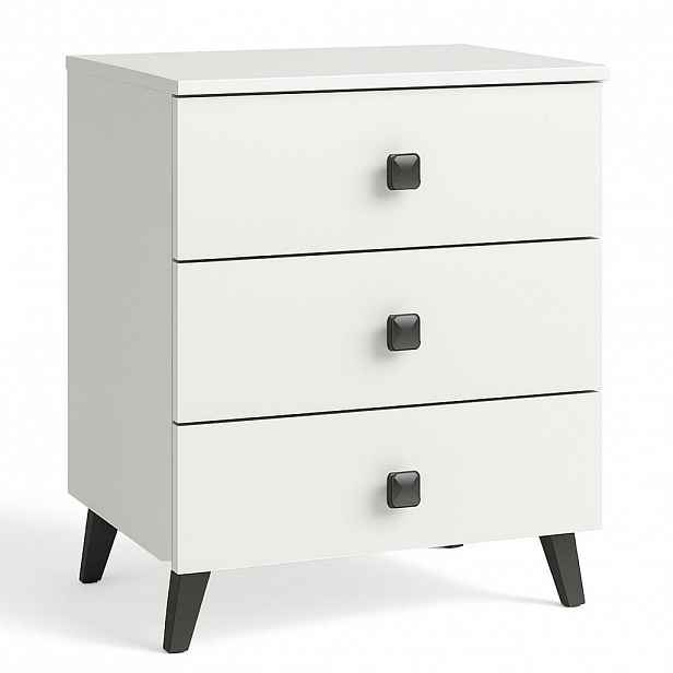 RAUMHIRSCH FURNITURE NOČNÍ STOLEK bílý, černý 58/40/37