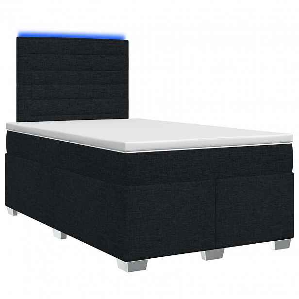 vidaXL Postel boxspring s matrací s čelo Černá 120 x 190 cm Textil
