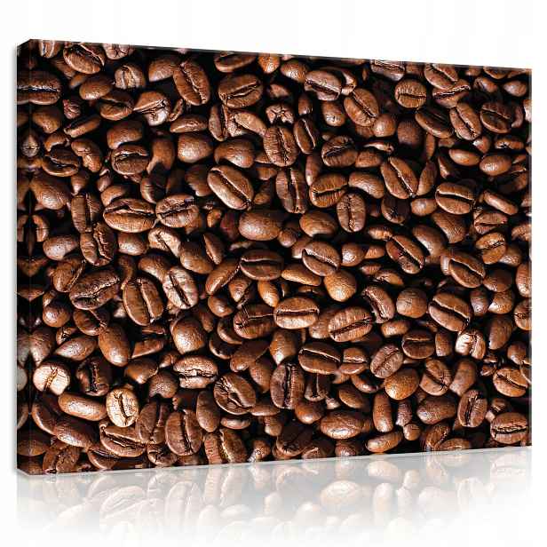 Obraz 100x75 Káva zrna makro textura aroma hnědá energie teplá