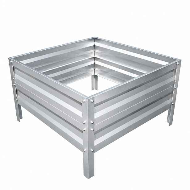 Vyvýšený záhon LEGI 1 × 1 m, pozinkovaný ocelový rám, výška 40 cm, pozink