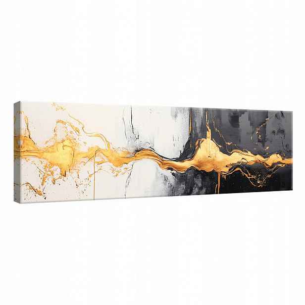 Wallarena OBRAZ na plátně Abstraktní černý moderní 145x45