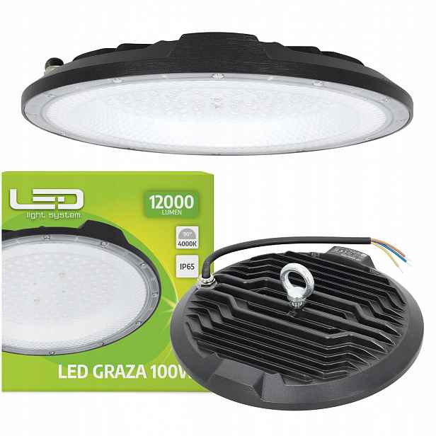 Garážová dílenská lampa 100W 4000K Hermetické svítidlo IP65 90°