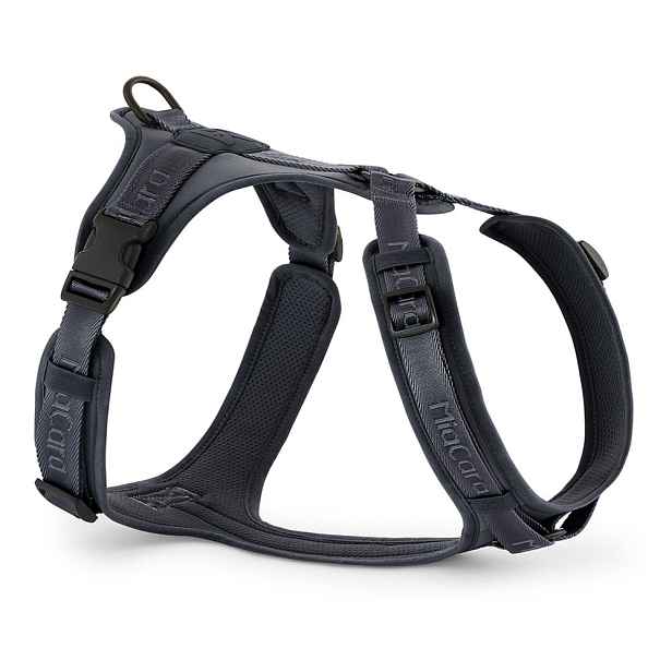 Tmavě šedý postroj velikost L délka 42 cm Modena Asphalt L – MiaCara
