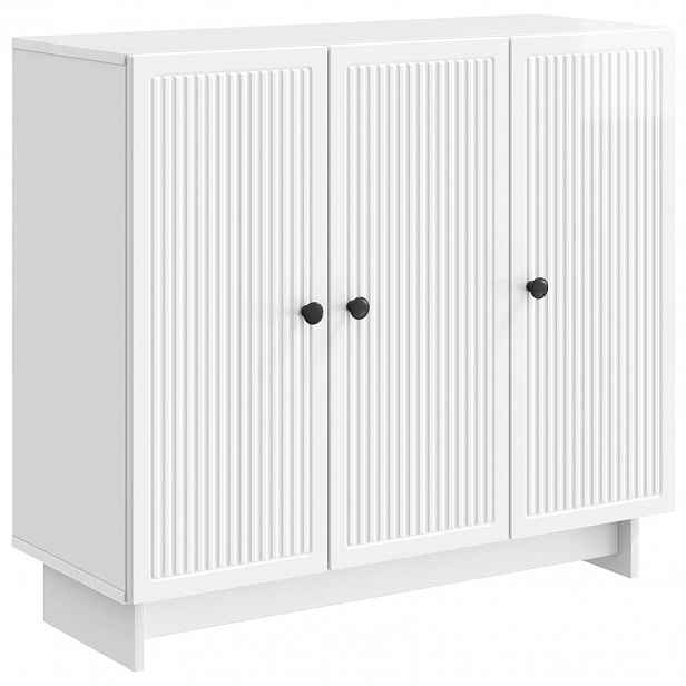 vidaXL Servírovací skříň Bílá s vysokým leskem 89 x 34,5 x 80 cm