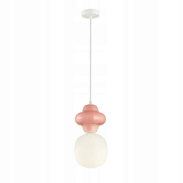 Závěsná lampa Art Deco Ø18 cm 1xE14 40W keramická růžová Italux