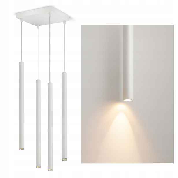 Stropní závěsná lampa Laser Sopel Tuba 854-AZ4 Bílá G9 4-bodová Led