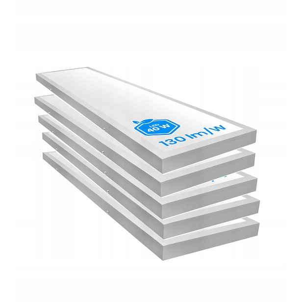 5x Led panel Stropní Svítidlo Syntron 40W 120x30cm 4000K nástěnný bílý 130 lm/W