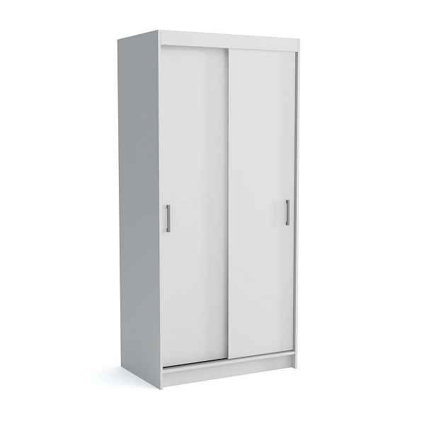 MASSENO ŠATNÍ SKŘÍŇ S POSUVNÝMI DVEŘMI NICOLA, 100/215/60 cm 2dveřová se zrcadlem, bílá