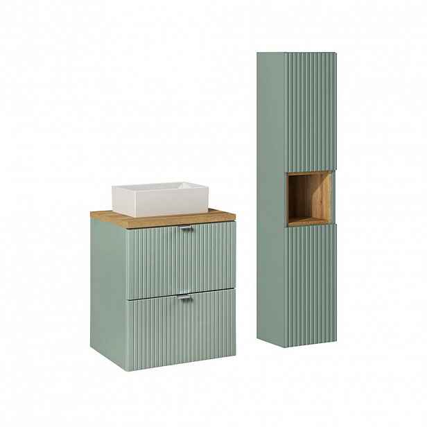 Petits-meubles KOUPELNOVÝ NÁBYTEK 50.4cm Jade 2er-Set Zelená a dřevo
