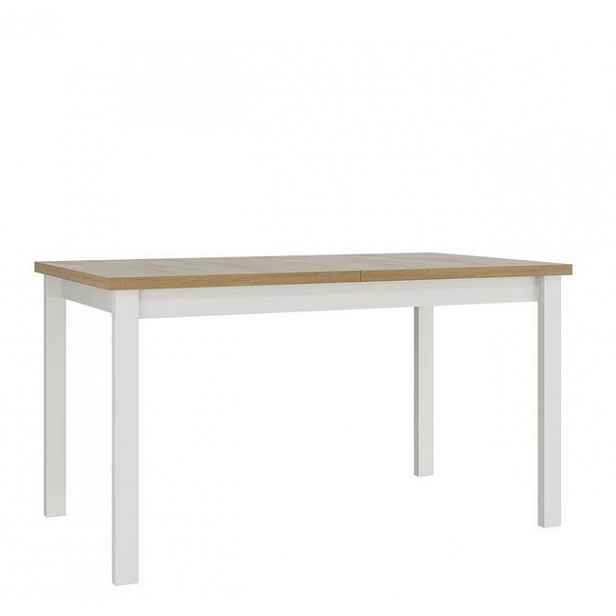 Rozkládací jídelní stůl 140x80 cm ELISEK 2 - dub sonoma / bílý