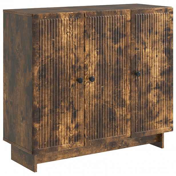 vidaXL Servírovací skříň Kouřový dub 89 x 34,5 x 80 cm