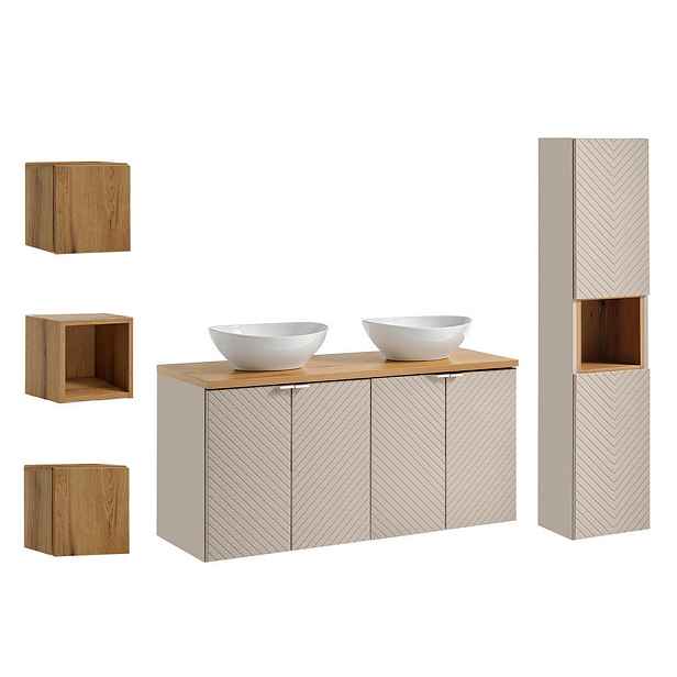 Petits-meubles KOUPELNOVÝ NÁBYTEK 120cm Manoa 2er-Set Kašmír - dřevo