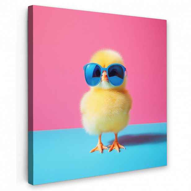 MuchoWow OBRAZ NA PLÁTNĚ Chick - Sluneční brýle - modré 50x50 cm