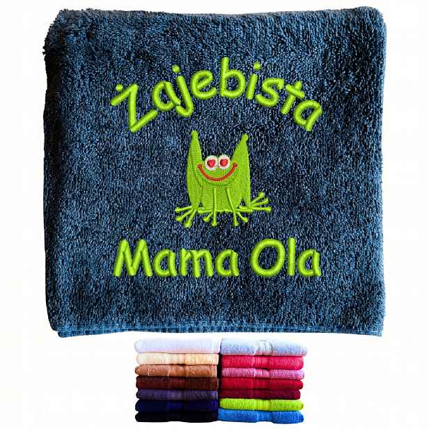 Velký Ručník S Žábou A Výšivkou Dárek Personalizovaný Žabí Maminka