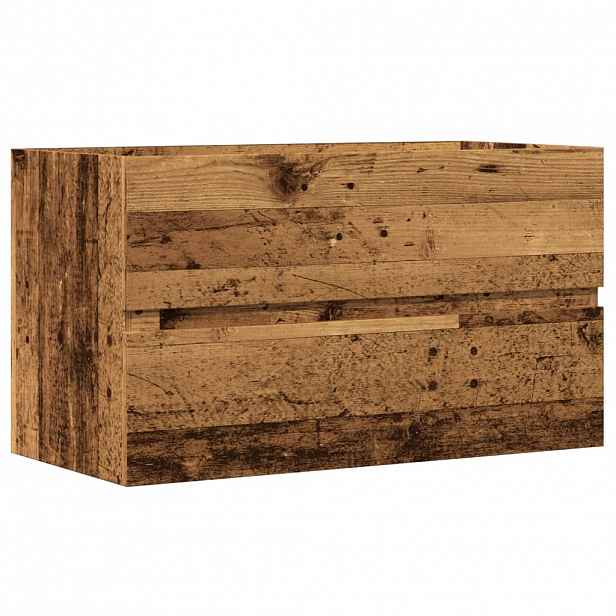 vidaXL Koupelnová závěsná skříňka old wood 80 x 38,5 x 45 cm kompozit
