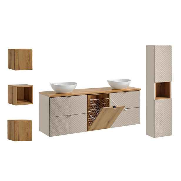 Petits-meubles KOUPELNOVÝ NÁBYTEK 160.4cm Manoa 2er-Set Kašmír