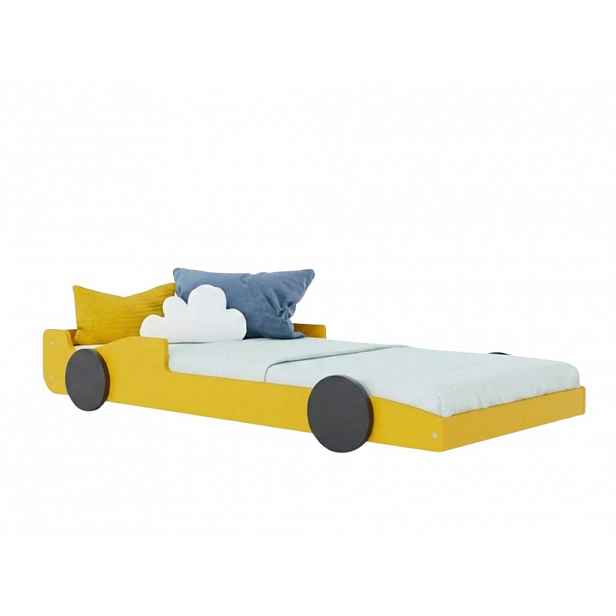 Benlemi Dětská auto postel ve tvaru formule SPEEDY Zvolte barvu: Žlutá - černá, Zvolte rozměr: 80x180 cm