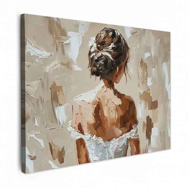 MuchoWow OBRAZ NA PLÁTNĚ Žena - malba - abstraktní - béžová - moderní 40x30 cm