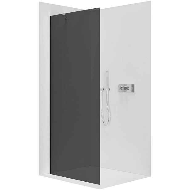 Sprchová zástěna Walk-in Onyx Y L/P - 8 mm - chrom, grafitové sklo - 70x200 cm